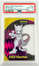 MEWTWO - TOPPS POKEMON - TV ANIMATION CLEAR CARDS - PSA 8 POKEMON Single
