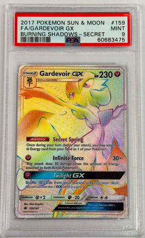 GARDEVOIR GX - BURNING SHADOWS - SECRET - PSA 9