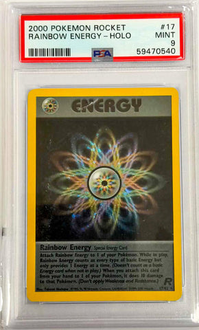 RAINBOW ENERGY - HOLO - ROCKET - PSA 9 POKEMON Single