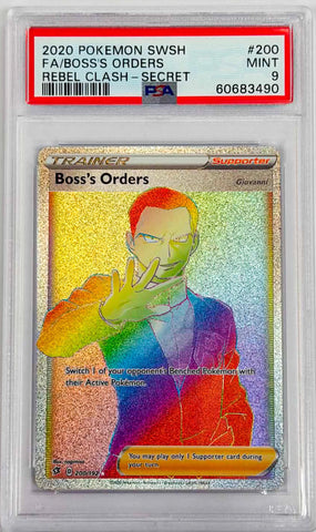 BOSS'S ORDERS - REBEL CLASH - SECRET - PSA 9 POKEMON Single