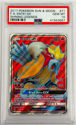 ENTEI GX - SHINING LEGENDS - FULL ART - PSA 10 POKEMON Single