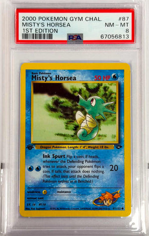 MISTY'S HORSEA - 1ST EDITION - GYM CHALLENGE - PSA 8