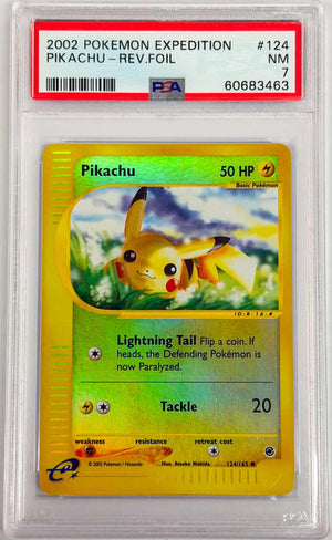 PIKACHU - REVERSE HOLO - EXPEDITION - PSA 7