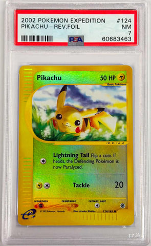 PIKACHU - REVERSE HOLO - EXPEDITION - PSA 7 POKEMON Single