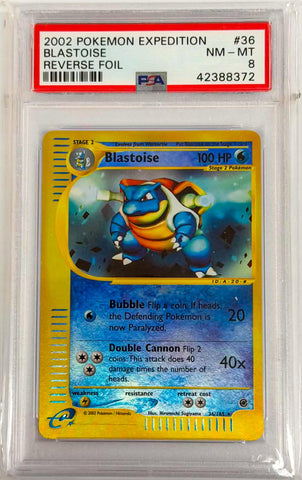 BLASTOISE - REVERSE HOLO - EXPEDITION - PSA 8 POKEMON Single
