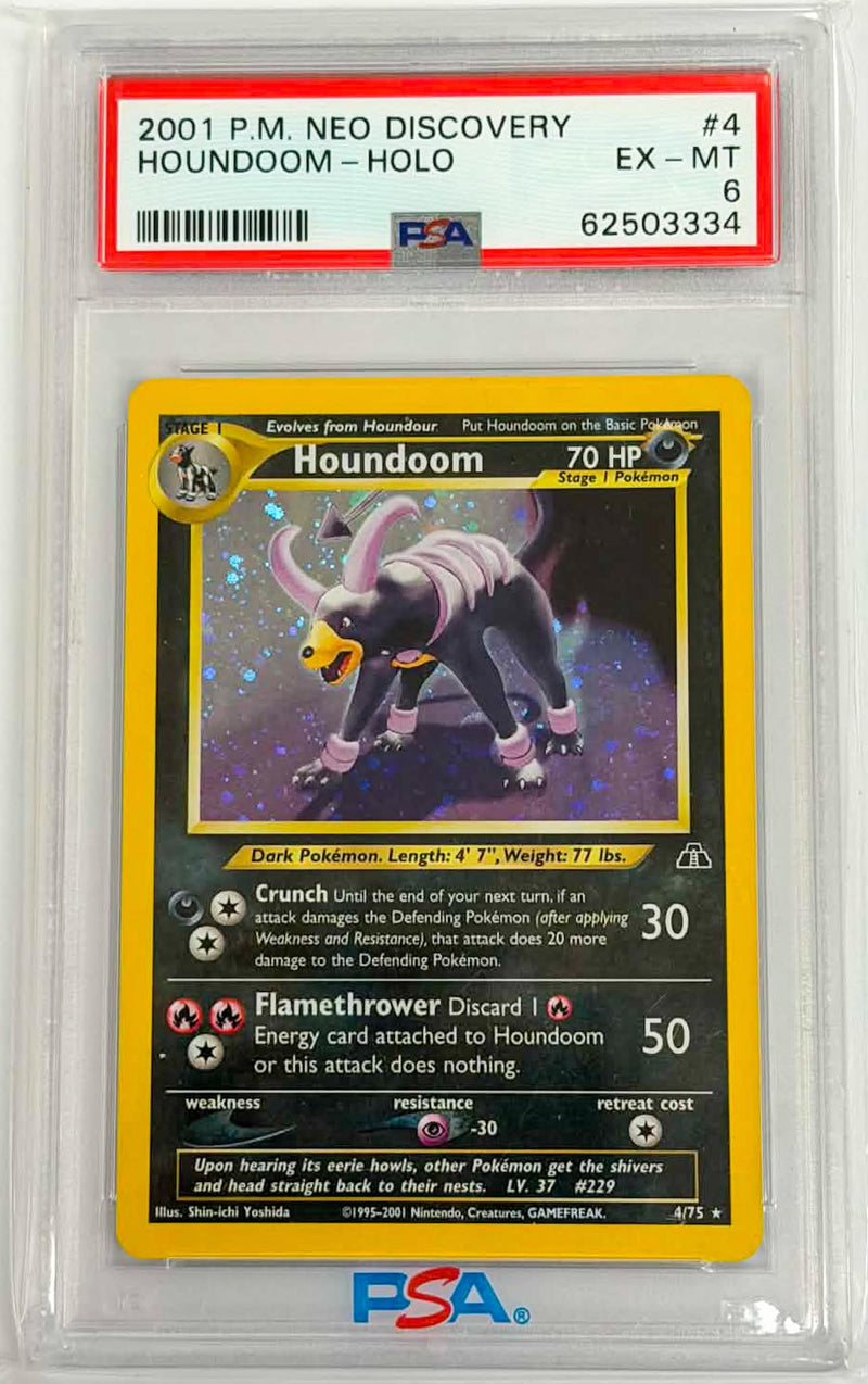 HOUNDOOM - HOLO - NEO DISCOVERY - PSA 6 POKEMON Single