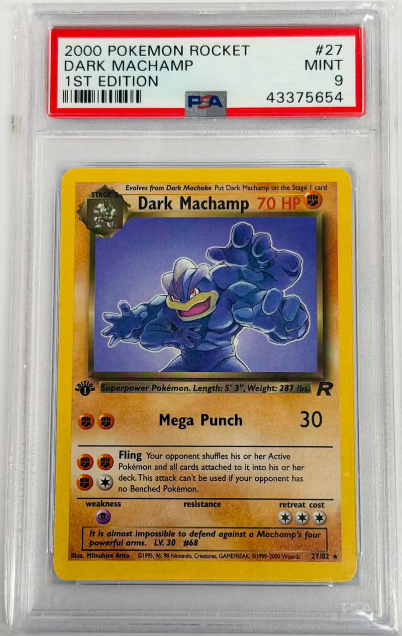DARK MACHAMP - 1ST EDITION - ROCKET - PSA 9