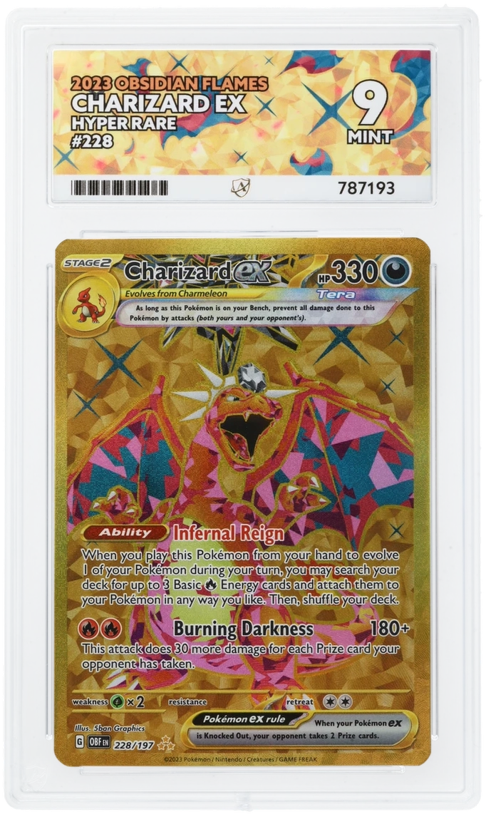 Charizard ex - Obsidian Falmes - Hyper Rare - ACE 9 ACE Grading